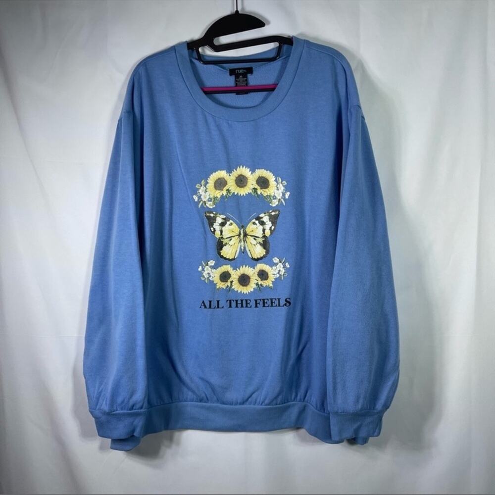 Rue 21 +, Alll the Feels Graphic Sweatshirt, Size 3X. In good used condition!